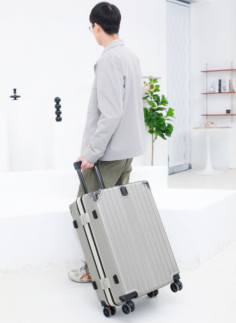 CityRiya-Long Hardside Luggage Carry on Travel Luggage 24 Inch Travel Suitcase Hard Shell ABS Travel Luggage Lightweight Trolley Bag Expandable Rolling Luggage with USB Charging Port and Spinner Wheels - Image 3