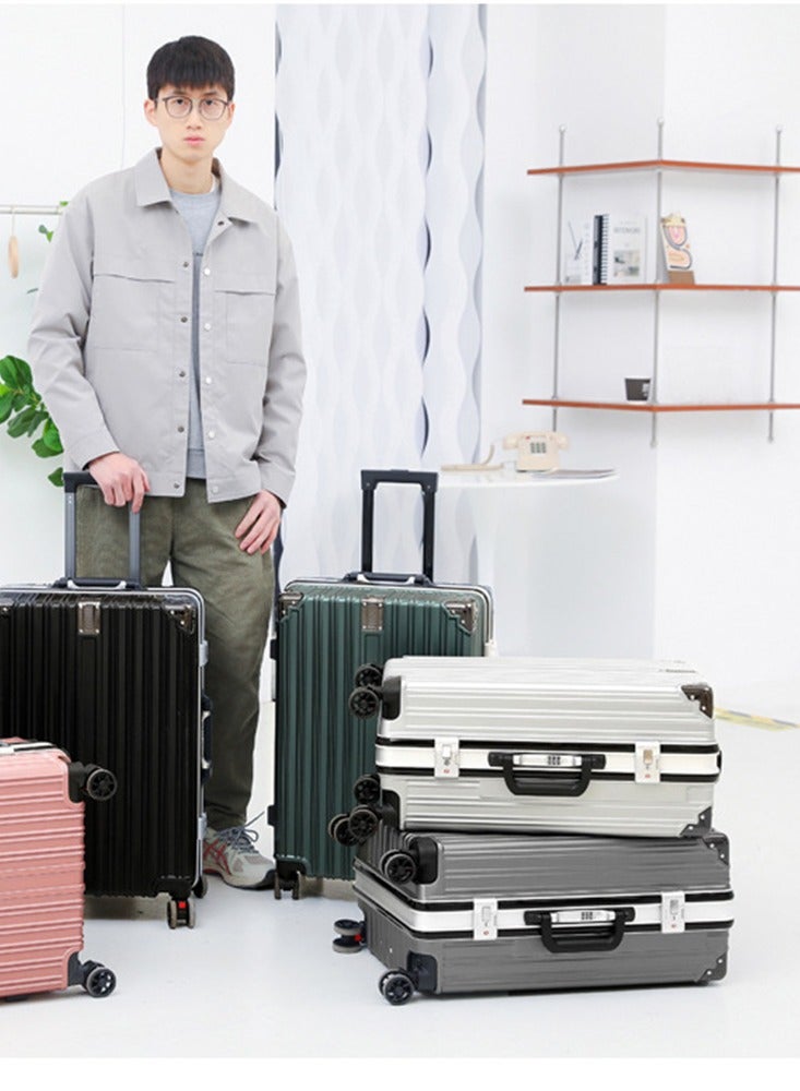 CityRiya-Long Hardside Luggage Carry on Travel Luggage 24 Inch Travel Suitcase Hard Shell ABS Travel Luggage Lightweight Trolley Bag Expandable Rolling Luggage with USB Charging Port and Spinner Wheels - Image 4