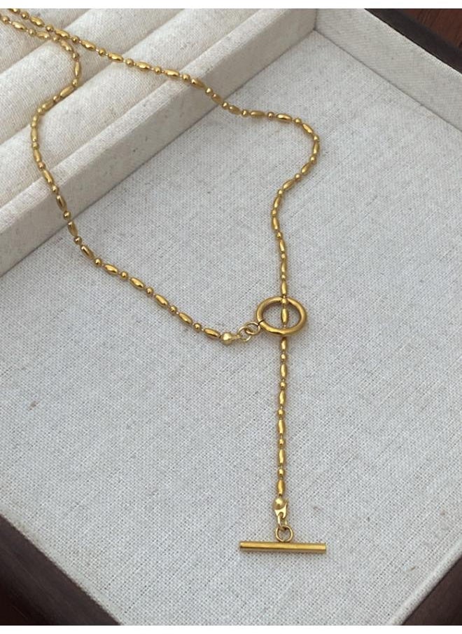 Generic Style Design Sense Long Metal Long Necklace Women's All-match High-end Sense Niche Collarbone Chain Korean Style Chocker 