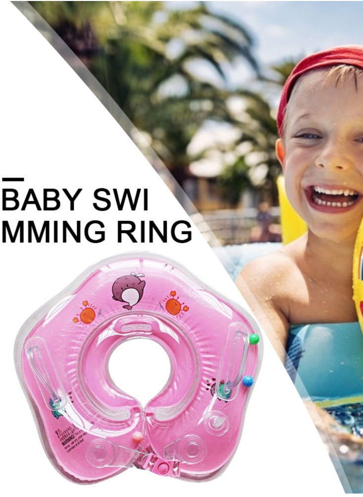Generic - Swimming Baby Accessories Neck Ring Tube Safety Infant Float Circle for Bathing Inflatable Dolphin Inflatable Water (Rose) - Image 1