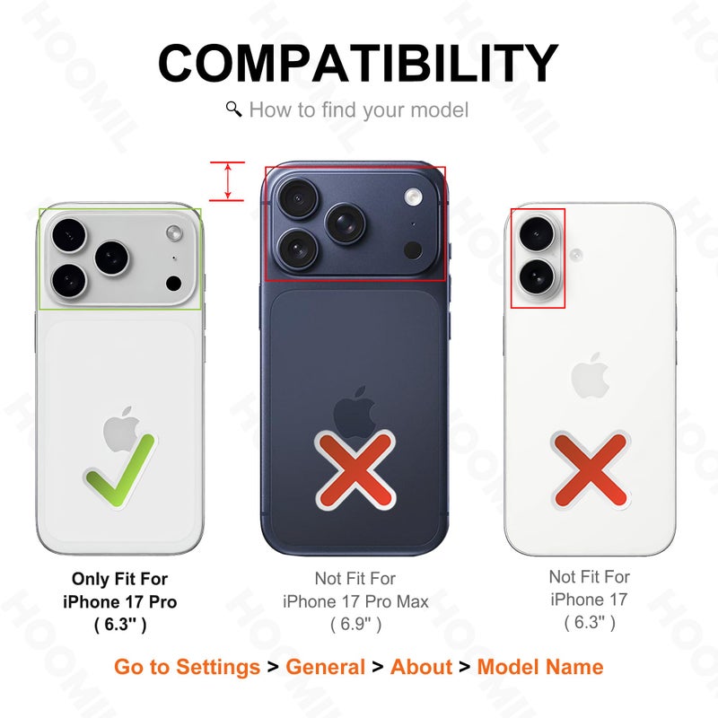 HOOMIL Case for iPhone 17 Pro 6.3-Inch, Non-Yellowing, Drop Protection, Anti-Scratch Transparent Hard Back Phone Cover - Crystal Clear - Image 2