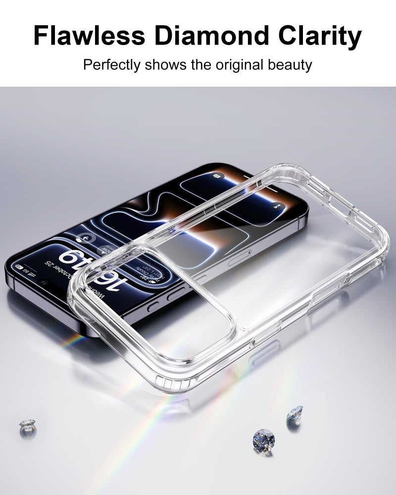 HOOMIL Case for iPhone 17 Pro 6.3-Inch, Non-Yellowing, Drop Protection, Anti-Scratch Transparent Hard Back Phone Cover - Crystal Clear - Image 3