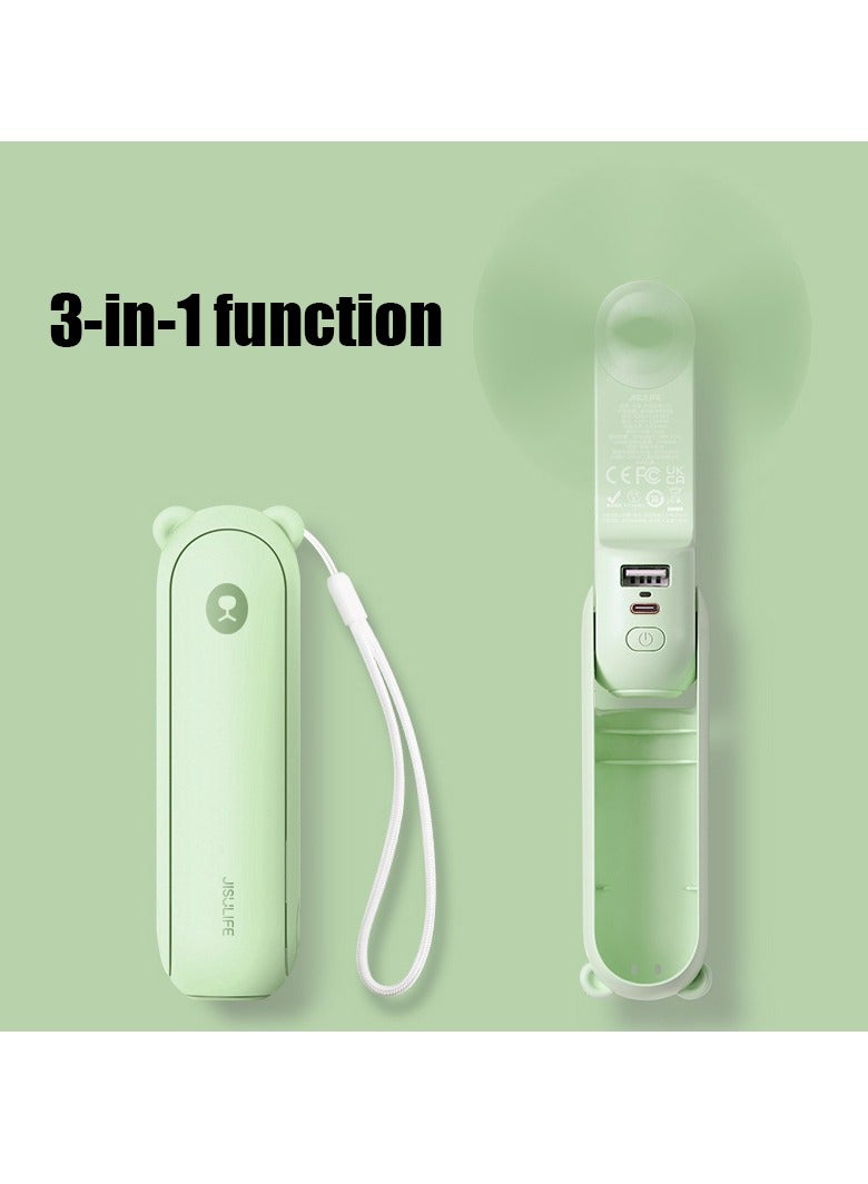 جيسيو لايف المحمولة مروحة صغيرة ، 3 في 1 مروحة المحمولة ، المحمولة الناقل التسلسلي العام مروحة صغيرة قابلة للشحن ، مع إمدادات الطاقة المحمولة بطارية تعمل مروحة [ 14-21 ساعات ] - Image 1