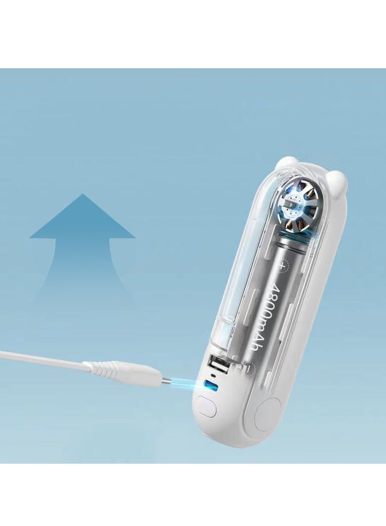 جيسيو لايف المحمولة مروحة صغيرة ، 3 في 1 مروحة المحمولة ، المحمولة الناقل التسلسلي العام مروحة صغيرة قابلة للشحن ، مع إمدادات الطاقة المحمولة بطارية تعمل مروحة [ 14-21 ساعات ] - Image 2