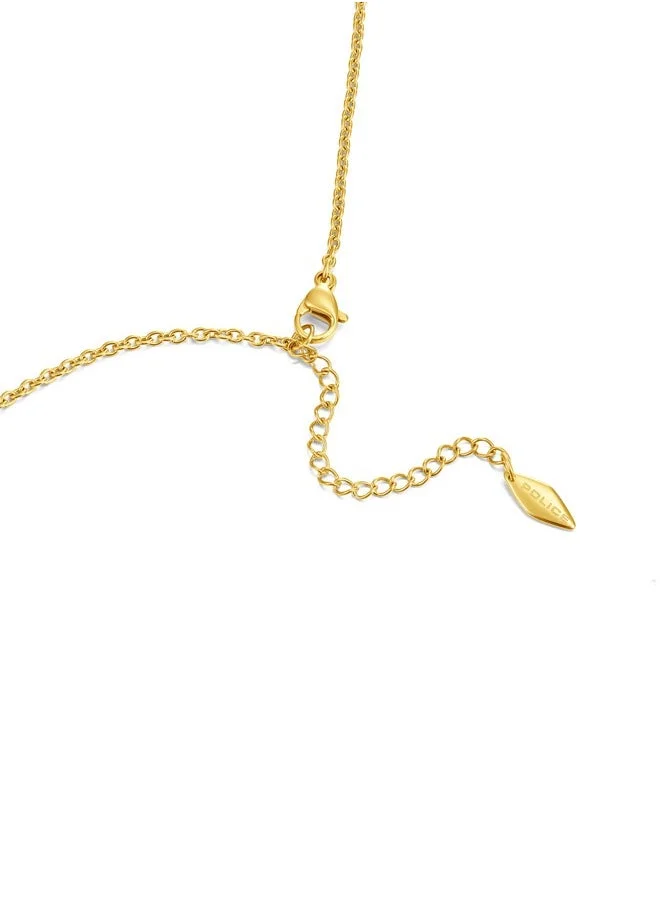 بوليس Vision Gold Plated women Necklace with white and Aqua crystal