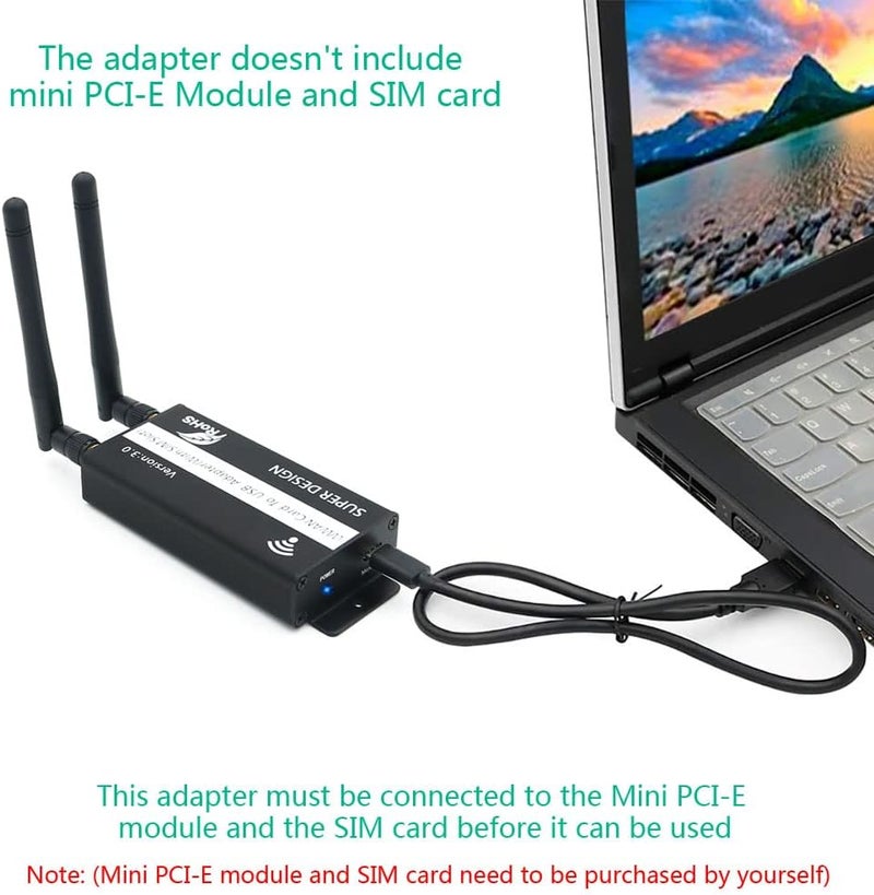 SUPERPLUS Mini PCI-E to USB Adapter with SIM Card Slot, WWAN/LTE Module Upgrade for 3G / 4G Network Card - Image 3