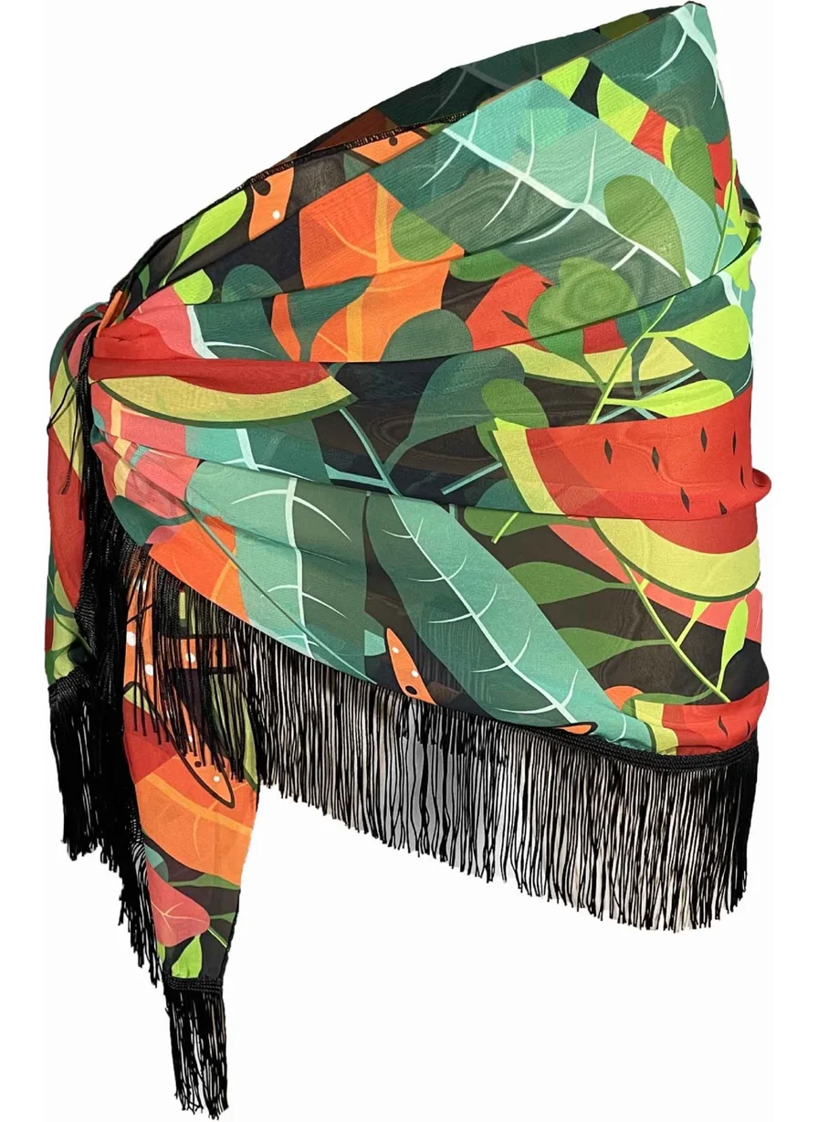 Bolder Amore Tasseled Watermelon Pattern Pareo