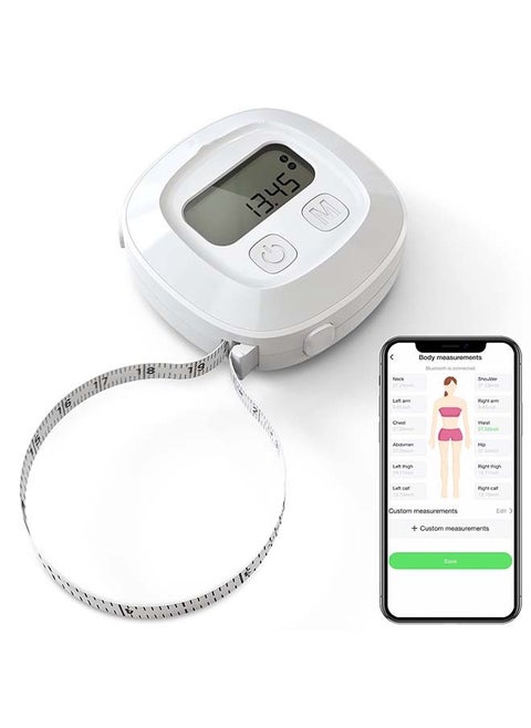 Bluetooth Body Tape Measure with App - 60in, Locking, Retractable, for Body Measurements and Weight Loss