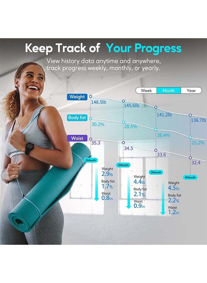 Bluetooth Body Tape Measure with App - 60in, Locking, Retractable, for Body Measurements and Weight Loss