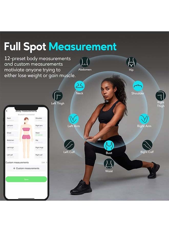 Bluetooth Body Tape Measure with App - 60in, Locking, Retractable, for Body Measurements and Weight Loss