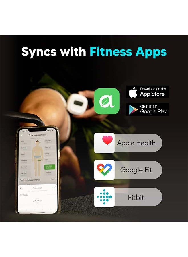 Bluetooth Body Tape Measure with App - 60in, Locking, Retractable, for Body Measurements and Weight Loss