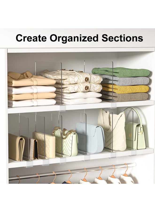 كيلا منظم حقائب مقسمات الأرفف للخزانة: عبوة من 6 قطع من منظم تخزين الحقائب الأكريليك للحقائب اليدوية، والحقائب الصغيرة، والملابس، والسترات، والمناشف - Image 4