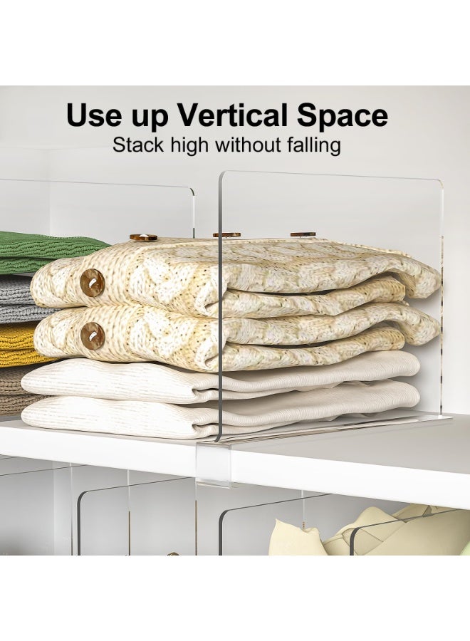 كيلا منظم حقائب مقسمات الأرفف للخزانة: عبوة من 6 قطع من منظم تخزين الحقائب الأكريليك للحقائب اليدوية، والحقائب الصغيرة، والملابس، والسترات، والمناشف - Image 5