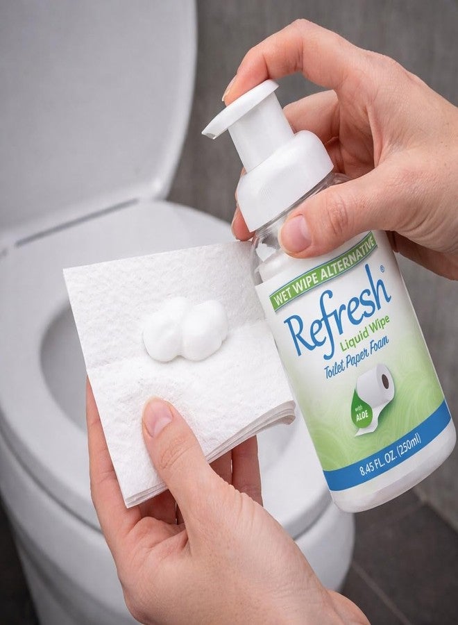 Refresh Liquid Wipe Toilet Paper Foam – Eco-Friendly Flushable Wet Wipe Alternative, Cleanses & Soothes with Witch Hazel & Aloe, Septic & Plumbing Safe, 250ml (8.45 oz) (1 Pack) - Image 2