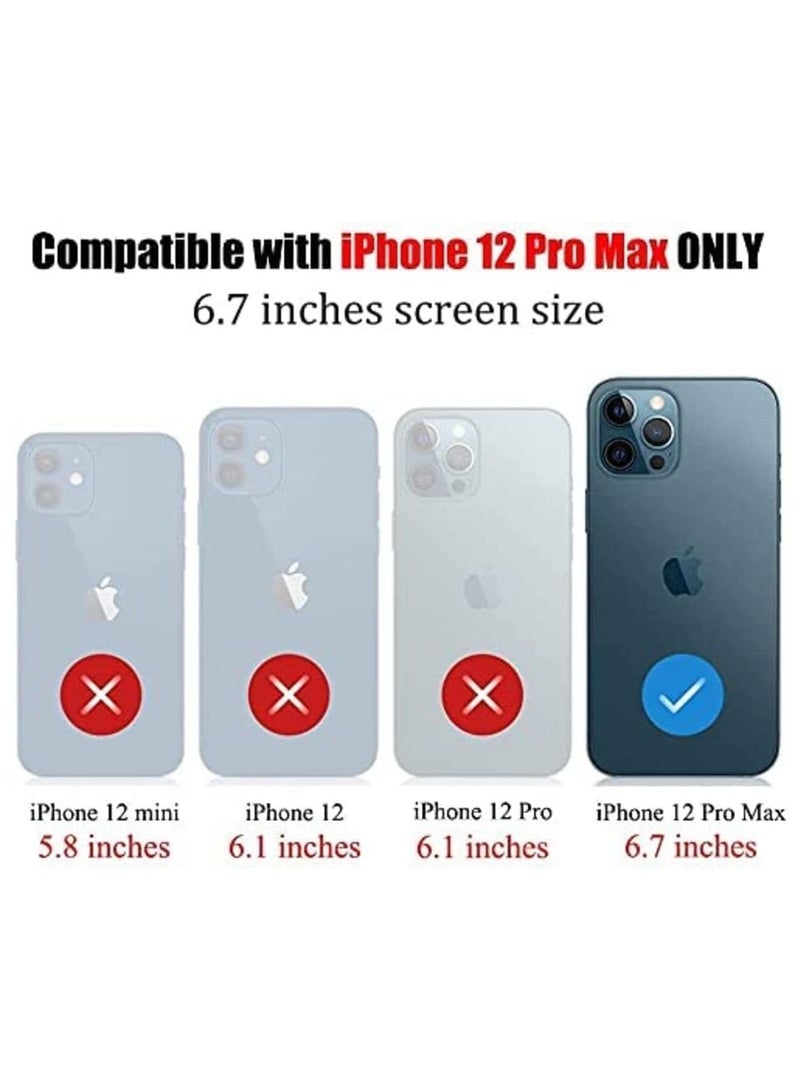 VITION Case Cover For iPhone 12 Pro Max, Finger Grip Phone Holder Case Car Magnetic Multi-function 3 in 1 Shockproof Back Cover Protective Case (iPhone 12 Pro Max dark green) - Image 2