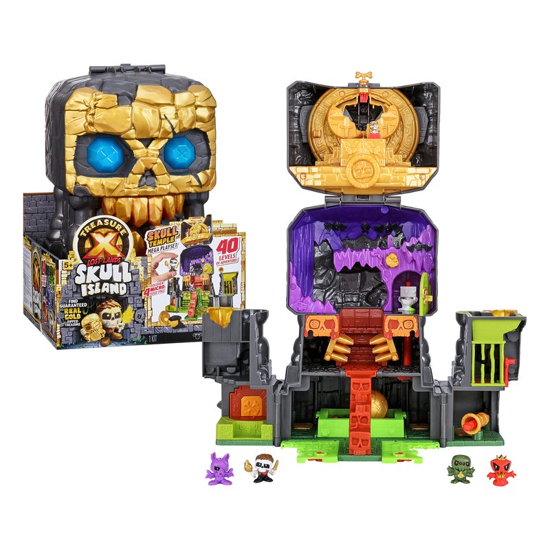 Treasure X Lost Lands Skull Island Skull Temple Mega Playset, 40 Levels of Adventure. 4 Micro Sized Action Figs. Survive The Traps and Discover Guaranteed Real Gold Dipped Treasure - Image 1