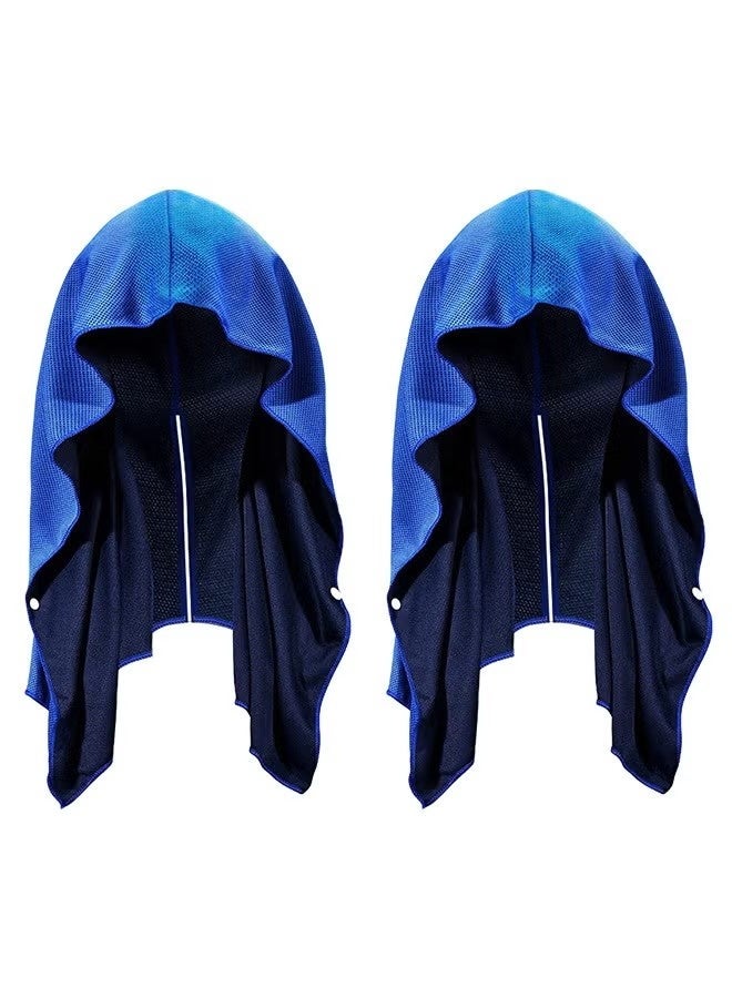 2 Pack Cooling Hoodie Towels, Quick Dry Sports Cooling Towel for Neck and Face, Instant Cooling Ice Towels for Gym, Camping Sun Protection Cooling Headband Scarf - Image 1