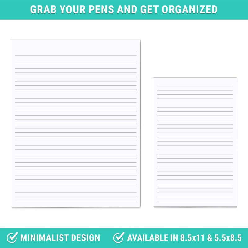 321Done Ruled Notepad - 50 Sheets (5.5" x 8.5") - Luxury Planning Note Pad with Lines - Thick Premium Paper - Made in USA - Plain White - Image 5