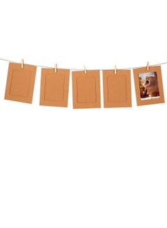 53 Arts 53ARTS Hanging Photo Frame with Wooden Clips and RopeBrown 10 pcs  - Image 2