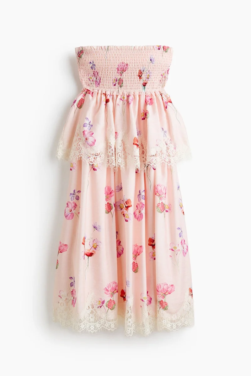 H&M Lace-trimmed bandeau dress