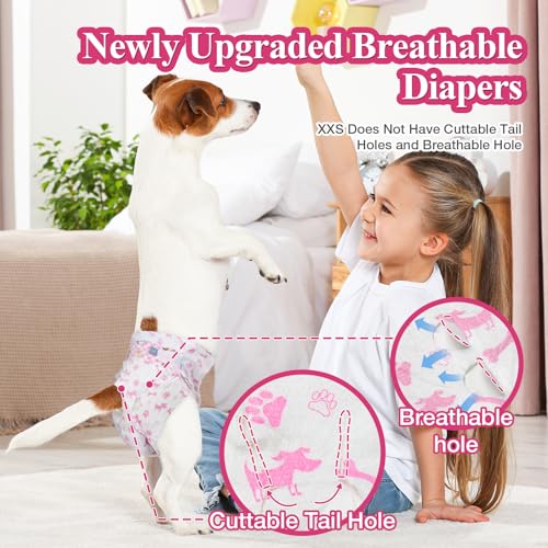 Dono Disposable Dog Diapers Female, Super Absorbent Doggie Diaper, Rapid-Dry Gel Technology Puppy Diapers, Leak-Proof Fit for Cat Doggy in Heat, Excitable Urination, Incontinence, X-Small - Image 4