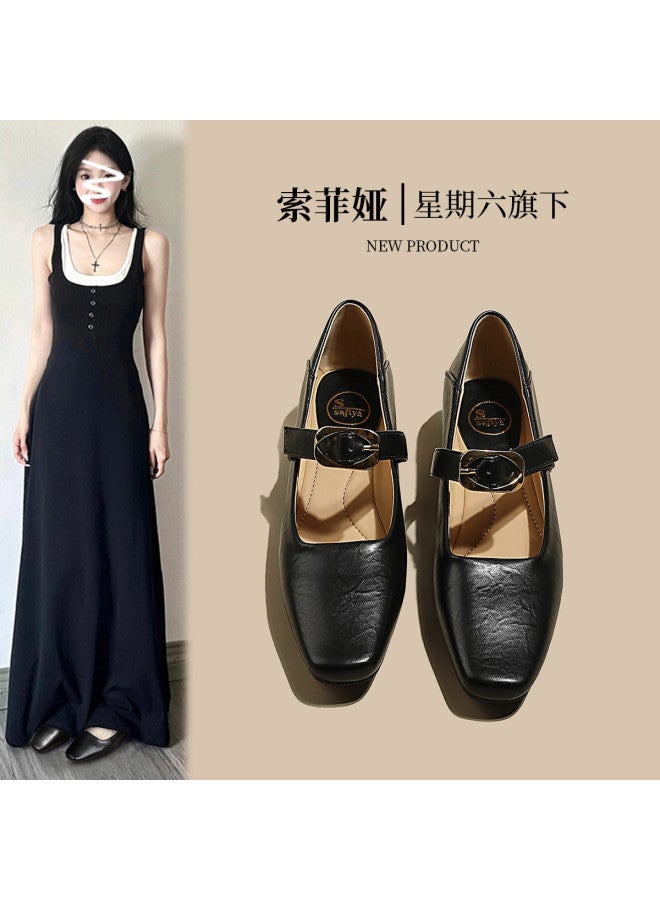 SAFIYA Saturday's Mary Jane Women's Shoes 2025 New Spring/autumn Versatile Fashion Shoes Women's Flats Shallow Opening Commuter Shoes - Image 2