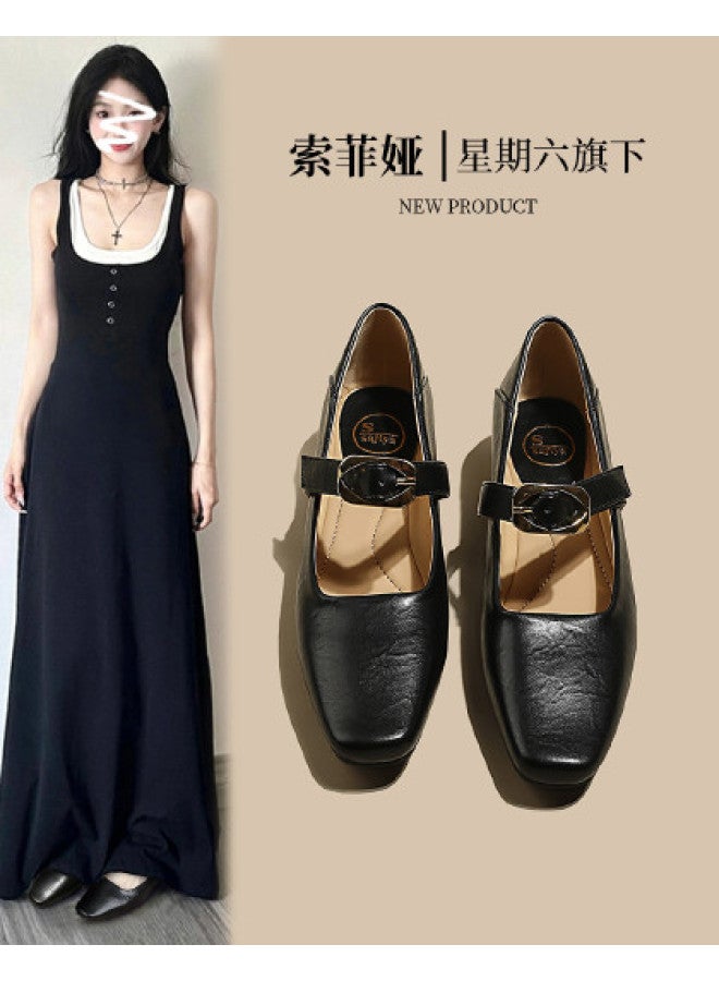 SAFIYA Saturday's Mary Jane Women's Shoes 2025 New Spring/autumn Versatile Fashion Shoes Women's Flats Shallow Opening Commuter Shoes - Image 1