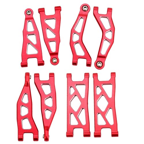 POLANTA Aluminum Alloy Front Rear Upper Lower Swing Arms Upgrade Parts for ARRMA 118 Granite GROM114 Typhon GROM Red - Image 1