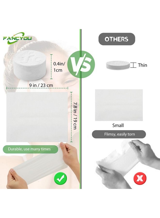 fancyou Compressed Towel Tabletsdisposable Face Compressed Towelsthicken Cotton Facial Tissuesdaily Clean Clothbiodegradable Towelwith Travel Wipes Case For Home/Camping/Outdoor(100 Count) - Image 3