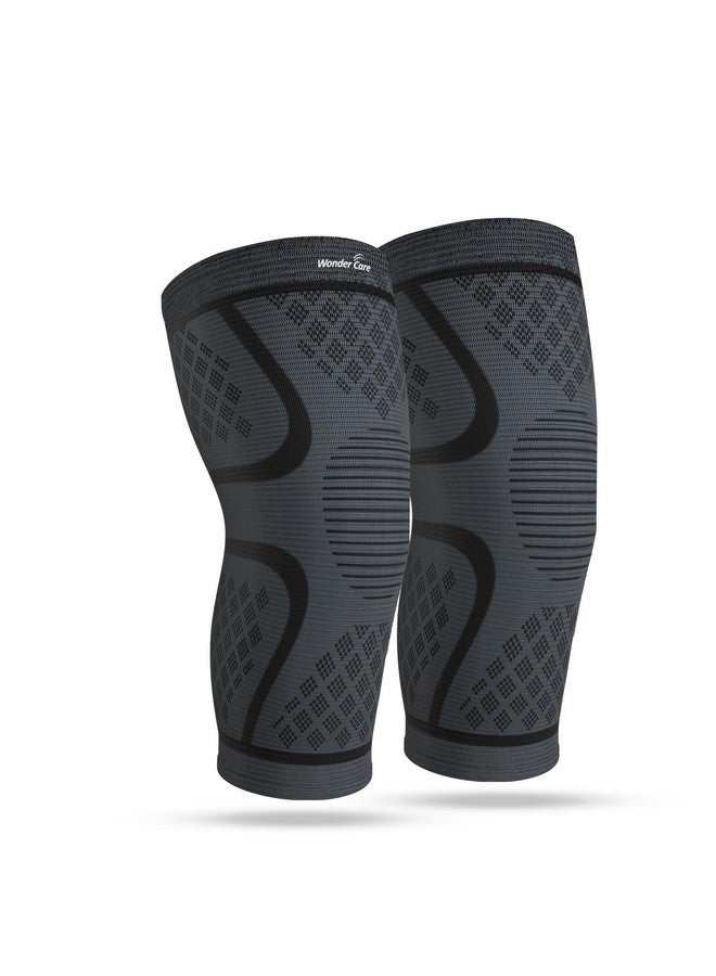 Wonder Care Pack Of 2 Knee Sleeve Knee Brace Compression Knee Sleeve For Men And Women Knee Support Running Knee Sleeve Workout Knee Sleeve Gym Hiking Sports Running Gym - Image 1