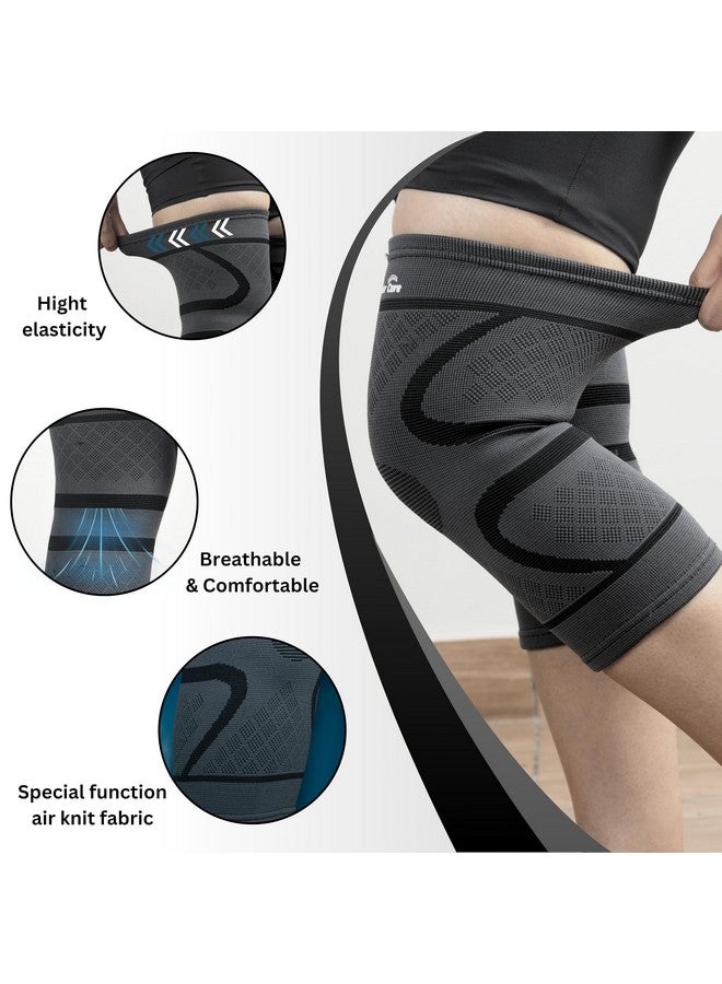 Wonder Care Pack Of 2 Knee Sleeve Knee Brace Compression Knee Sleeve For Men And Women Knee Support Running Knee Sleeve Workout Knee Sleeve Gym Hiking Sports Running Gym - Image 3