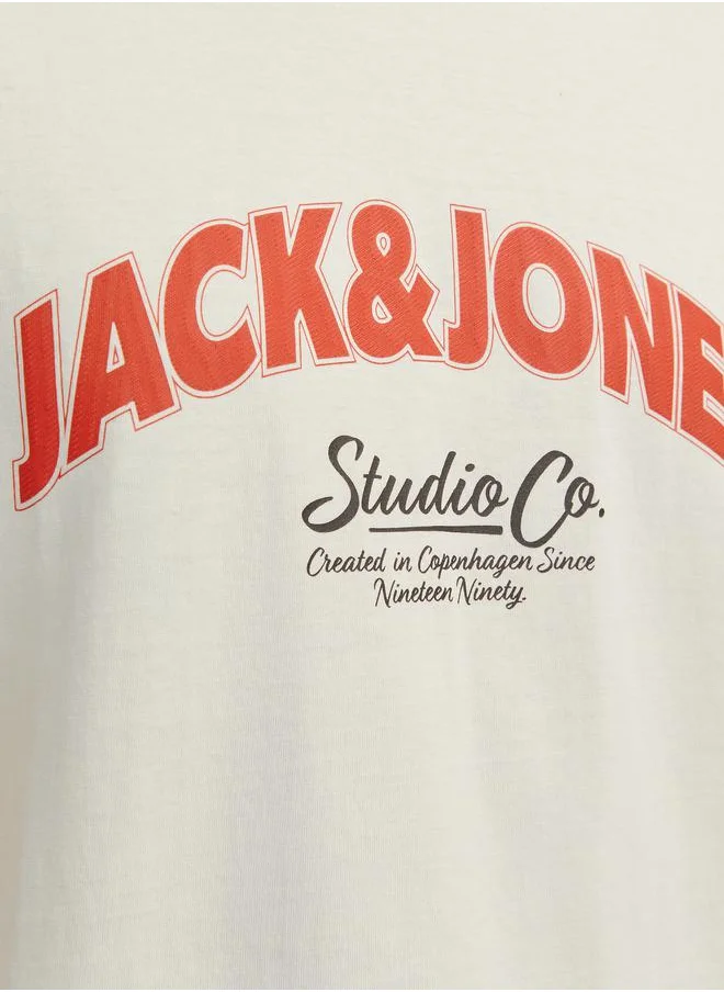 JACK & JONES Logo Print Crew Neck T-Shirt