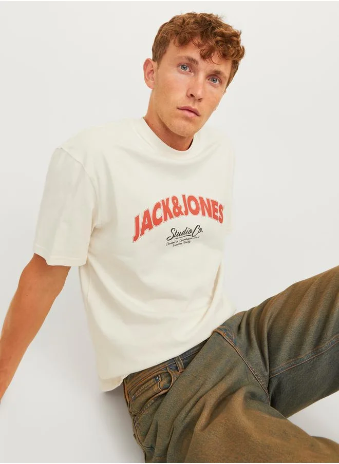 JACK & JONES Logo Print Crew Neck T-Shirt