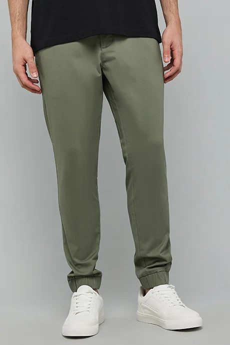 أر أند بي Solid Jogger Pants with Drawstring Waist