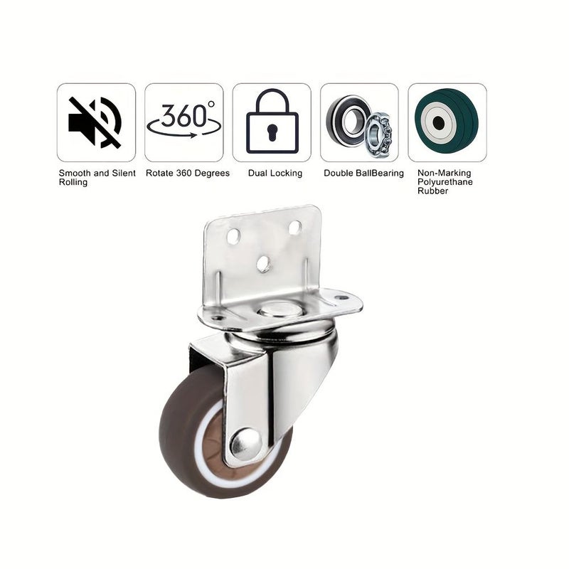 TPR L 1.5 بوصة عجلة L شكل كاستر أربعة أنشطة - Image 3