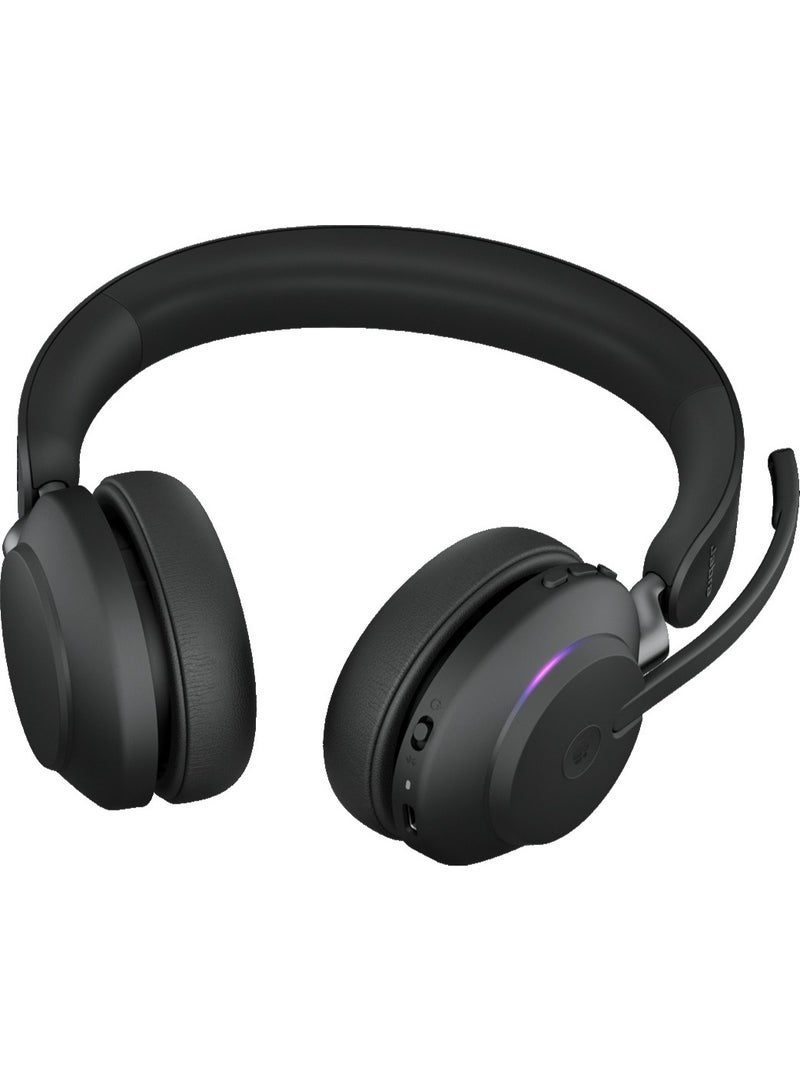 جابرا سماعة رأس ستيريو بلوتوث Evolve2 65 مع محول Link 380 USB-C، بطارية لمدة 37 ساعة، تقنية مكالمات بـ 3 ميكروفونات، عزل صوتي سلبي، ضوء مشغول، معتمدة من UC، سماعات مكتبية فوق الأذن | 26599-999-899 - Image 3