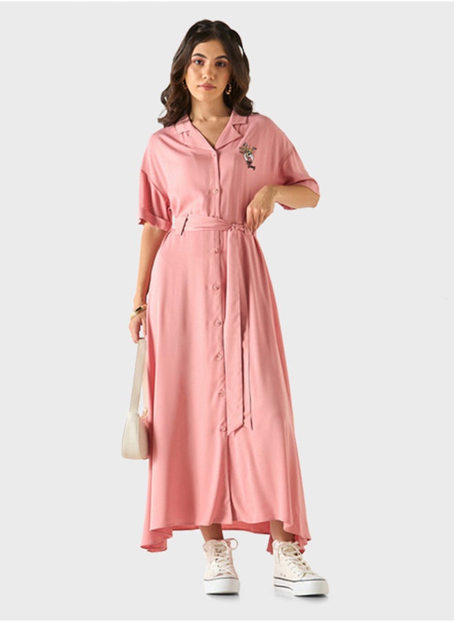 SP Characters - Lola Bunny Embroidered Belted Shirt Dress - Image 1