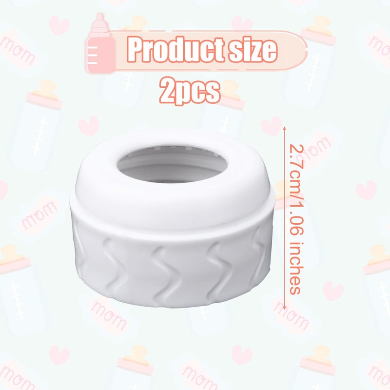 PEUTIER 2pcs Replacement Bottle Nipple Ring Collars Compatible with Dr Browns Narrow Plastic  Glass Bottles 4oz  8oz No Leak or Spills Bottle Nipple Collars Rings Feeding Baby Accessories - Image 3