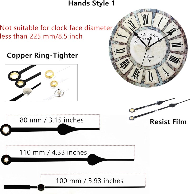 TIKROUND Original Youngtown 12888 Pendulum Clock Movement with 3 Sets of Hands 13.5mm (17/32 inch) Shaft Length 5.5mm (7/32 inch) Thread Length. - Image 4