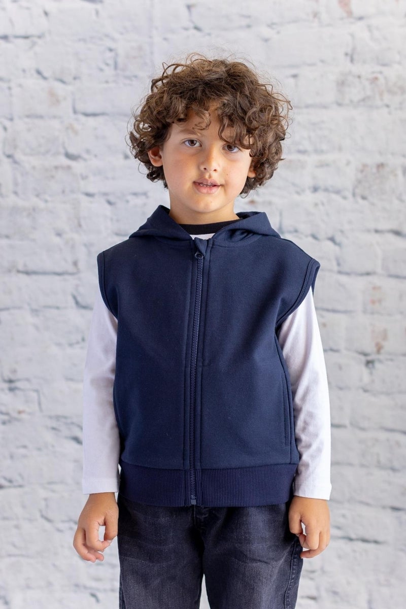 Zeyland Kids Basic Hooded Vest - Navy Blue 