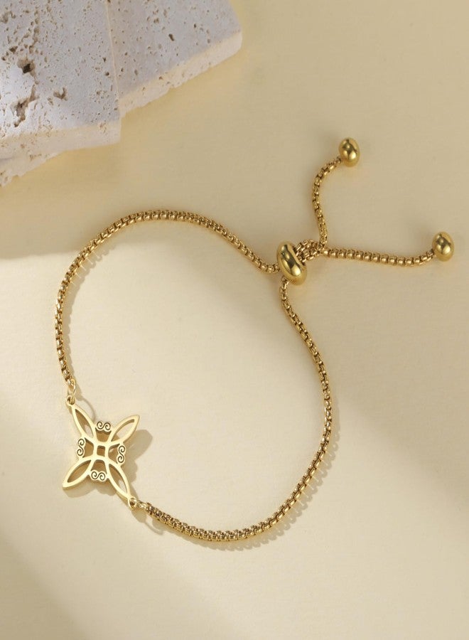 EUEAVAN Witches Knot Bracelet Celtic Knot Anklet Nudo De Bruja Good Luck Triquetra Trinity Wiccan Amulet Jewelry Irish Gifts for Women (gold) - Image 4