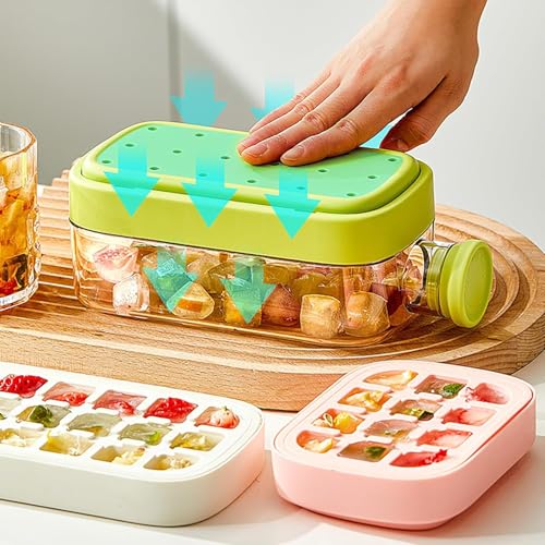 MosQuick® 2-in-1 ice cube bottle easy press ice cube tray flexible silicone molds leak proof lid vertical ice maker for freezer travel gym home use for coffee juice beverages with straw(800ml) - Image 5