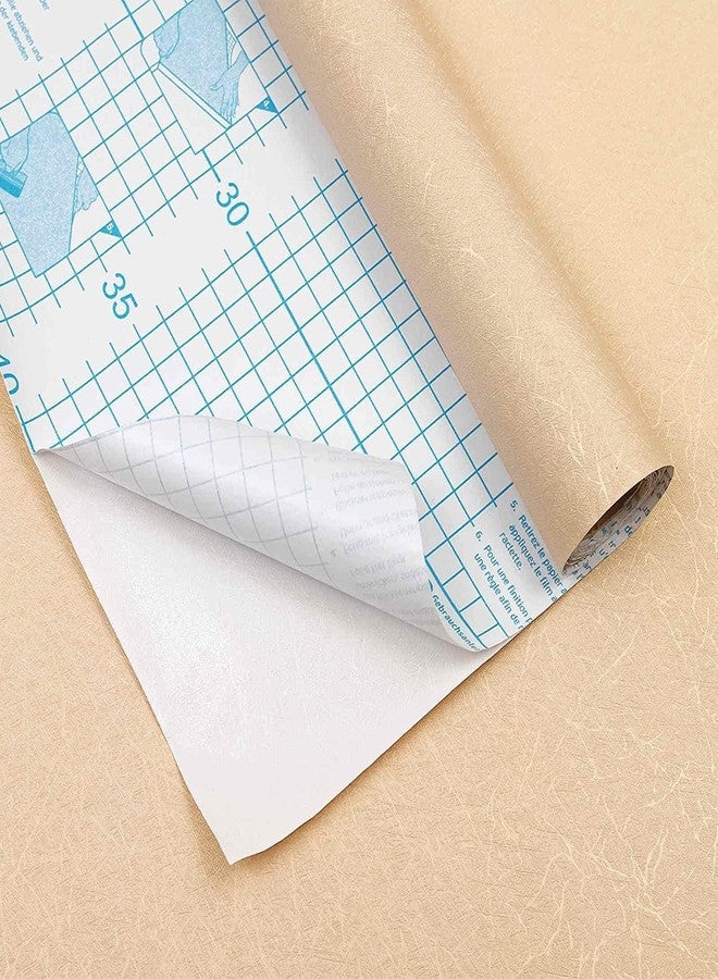 Abyssaly Gold Beige Wallpaper Peel and Stick 15.7" x 118" Removable Embossed Self Adhesive Silk Texture Wallpaper Cabinet Furniture Countertop Shelf Liner Wall Paper - Image 2