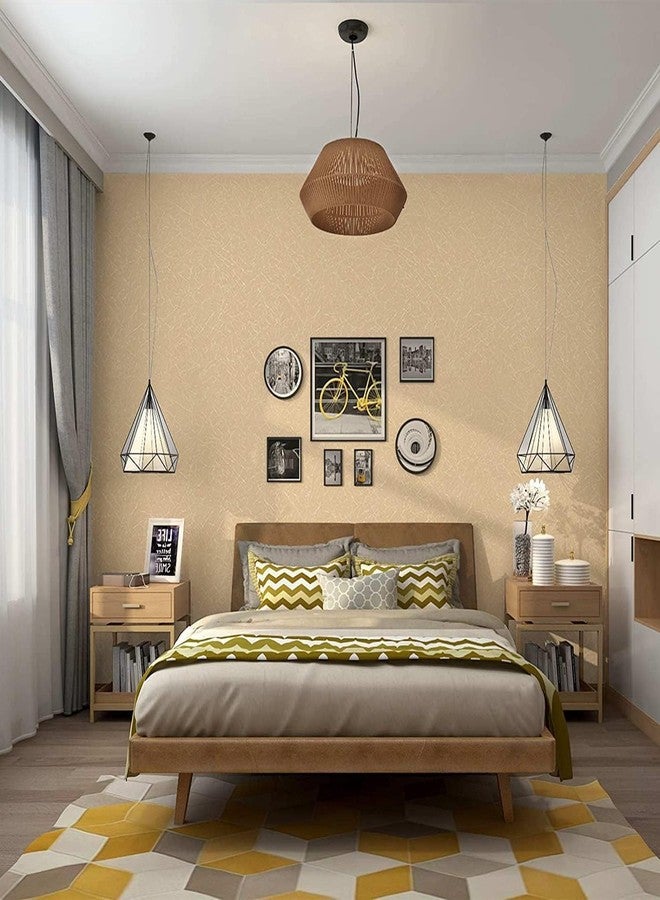 Abyssaly Gold Beige Wallpaper Peel and Stick 15.7" x 118" Removable Embossed Self Adhesive Silk Texture Wallpaper Cabinet Furniture Countertop Shelf Liner Wall Paper - Image 5