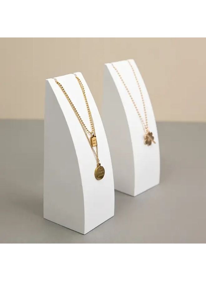 حامل قلادة صورة رفيع، حامل عرض مجوهرات من الجبس الأبيض، مانيكان - Image 4