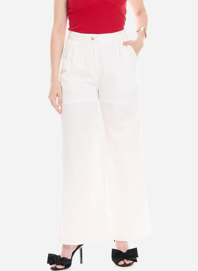 فيرجيو Virgio Women Flared High-Rise Pleated Trousers