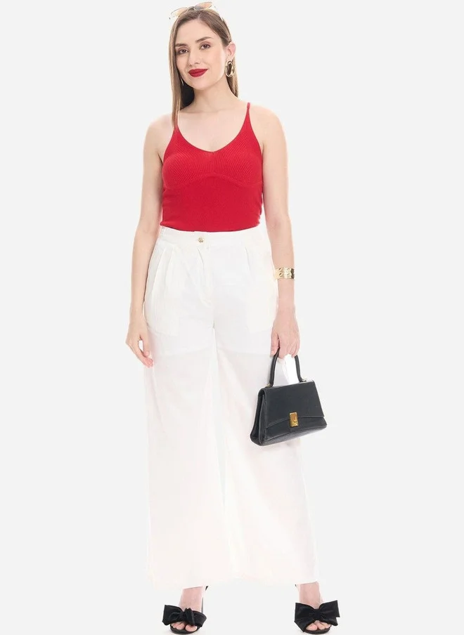 فيرجيو Virgio Women Flared High-Rise Pleated Trousers