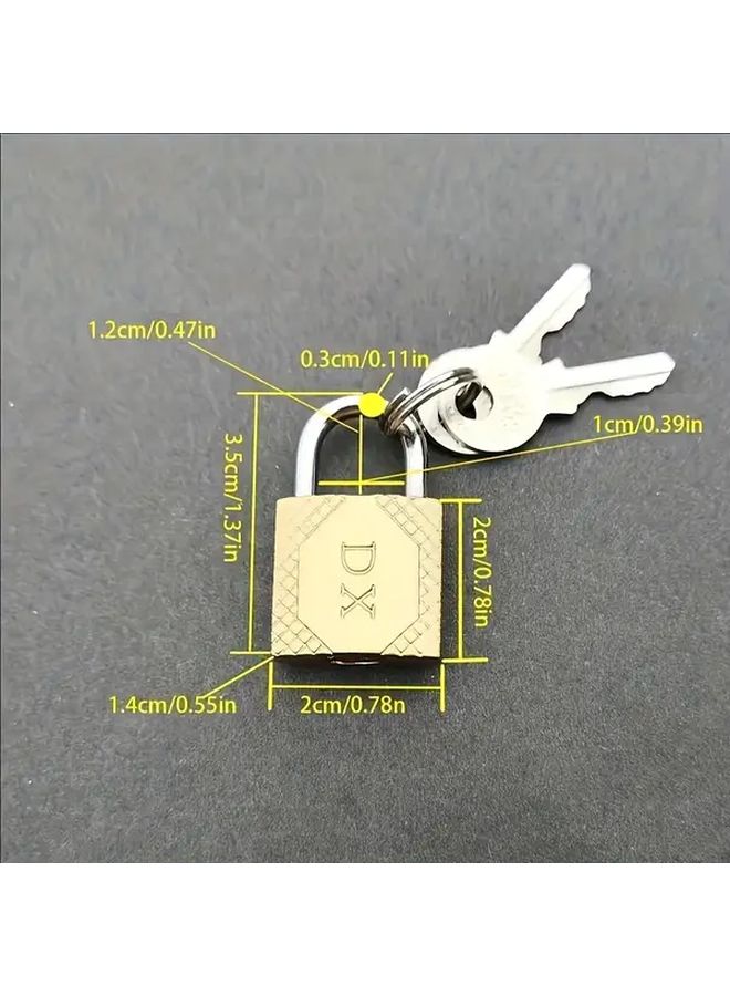 2cm Small Yellow Lock Durable Metal Portable for Home Cabinet Pet Cage Security - Image 1