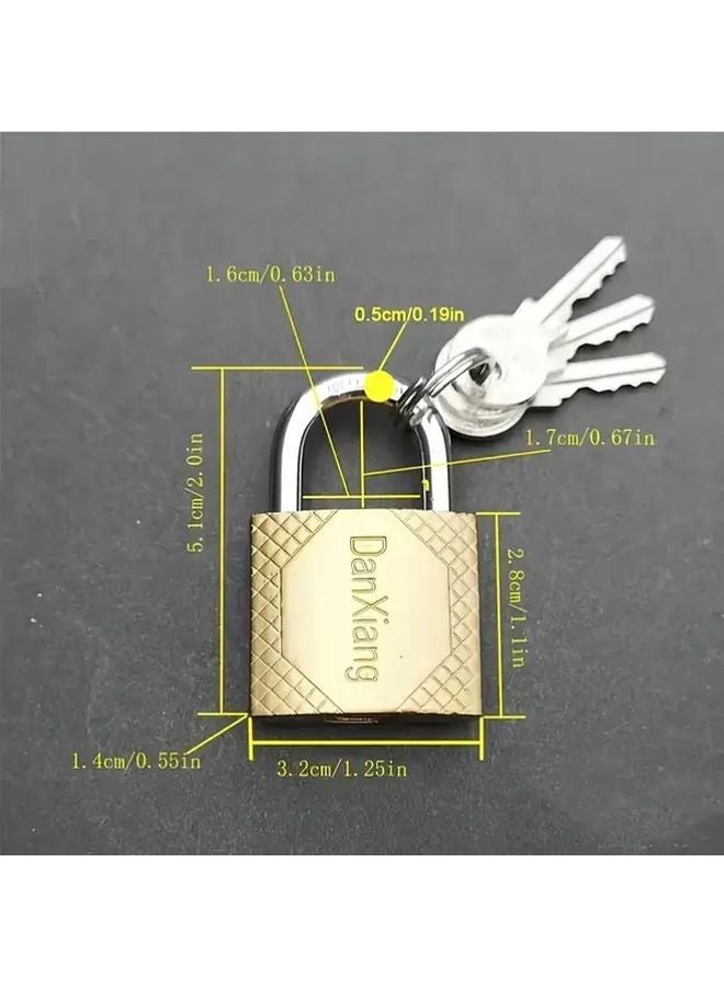 2cm Small Yellow Lock Durable Metal Portable for Home Cabinet Pet Cage Security - Image 4