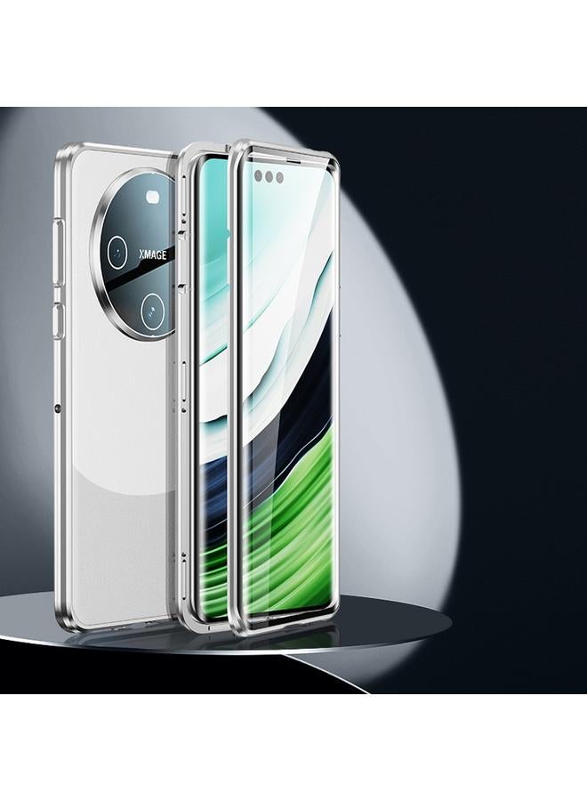 erorex Case For Huawei Mate 60 Pro+ Double-sided Plain Leather Glass Phone Case - Image 1